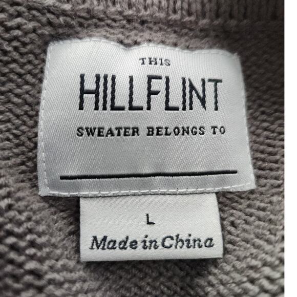 HillFlint Boston Collegiate Knitted Sweater Mens L Gray Red Crew Neck University - Picture 8 of 10